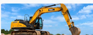 Construction excavator at a project site
